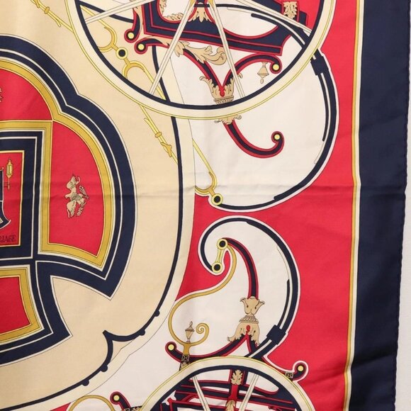 HERMES Carre 90 Scarf ""WASHINGTON'S CARRIAGE"" Silk Navy Auth BA6382 - Picture 15 of 16